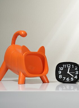 Rzone 创意小猫咪时钟玄关家居装饰品卡通儿童房T样板间艺术品摆