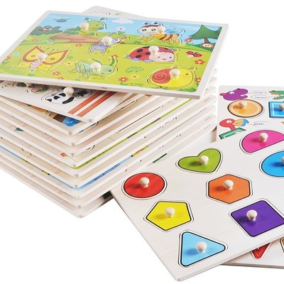 Wood Jigsaw Pukzzle Montessori Early Education Development L