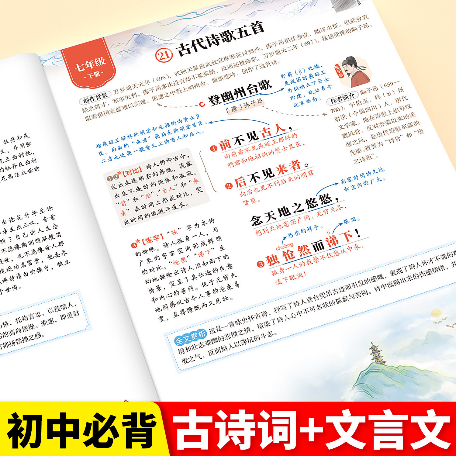 2026新版初中必背古诗词和文言文全解一本通七年级八九年级初中生必背古诗文人教版中考中学生教材同步语文专项训练完全解读
