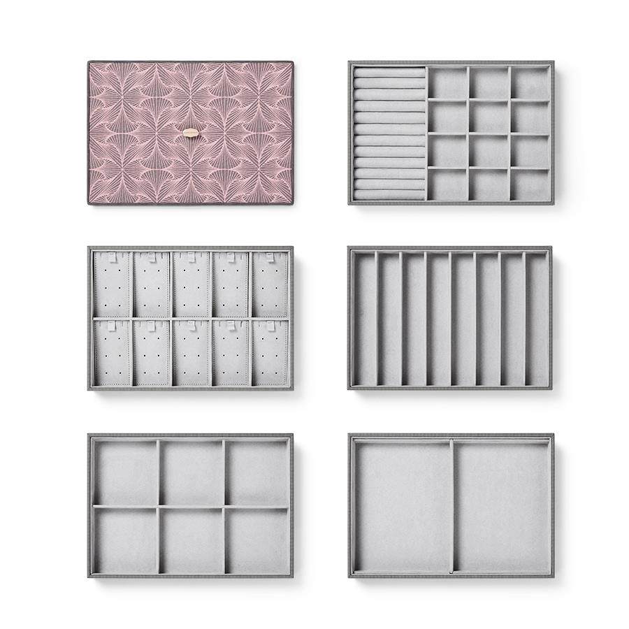 晶小姐自由组合DIY首饰盒珠宝收纳手镯手表珍珠项炼可加多层托盘