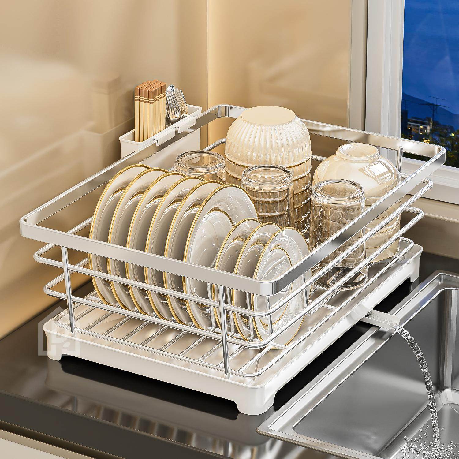 碗盘沥水架碗架304不锈钢厨房置物架水槽沥水篮放碗筷碗碟收纳架