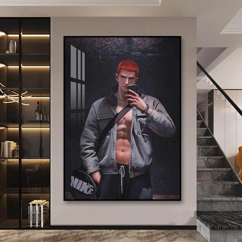 灌篮高手挂画 画樱木花道流川枫三井寿晴子篮球玄关背景墙壁画 画,家居饰品,现代装饰画,淘宝优惠券,粉丝福利购,淘宝优惠卷