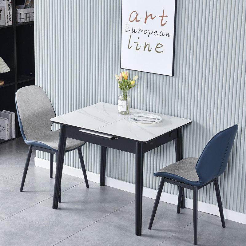 可伸缩岩板餐桌长方形小户型家用折叠饭桌现代简约轻奢餐桌椅组合,住宅家具,岩板餐桌,淘宝优惠券,粉丝福利购,淘宝优惠卷