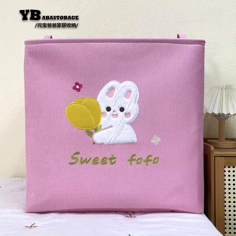 100L 加大刺绣发发兔防潮收纳袋加大收纳筐束口整理箱加厚收纳箱