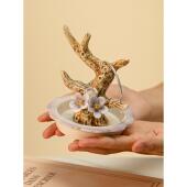 创意陶瓷琼枝绽蕊首饰架家用梳妆台卧室大厅装 饰品简约女生收纳盘