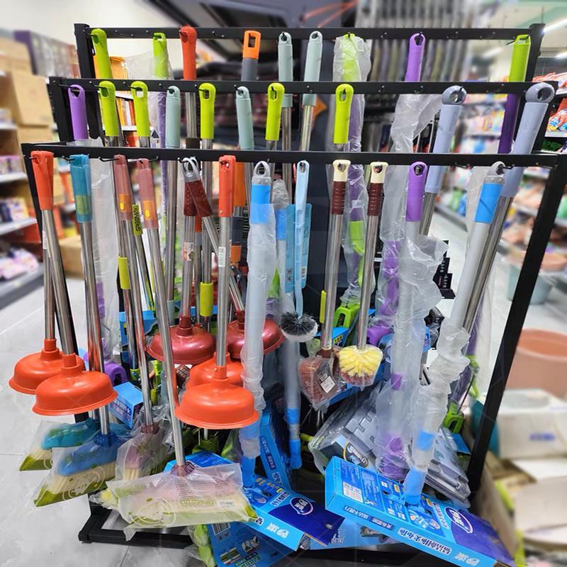 门口挂架百货展架扫把陈列支架悬挂展示柜卖货架子超市拖把展示架