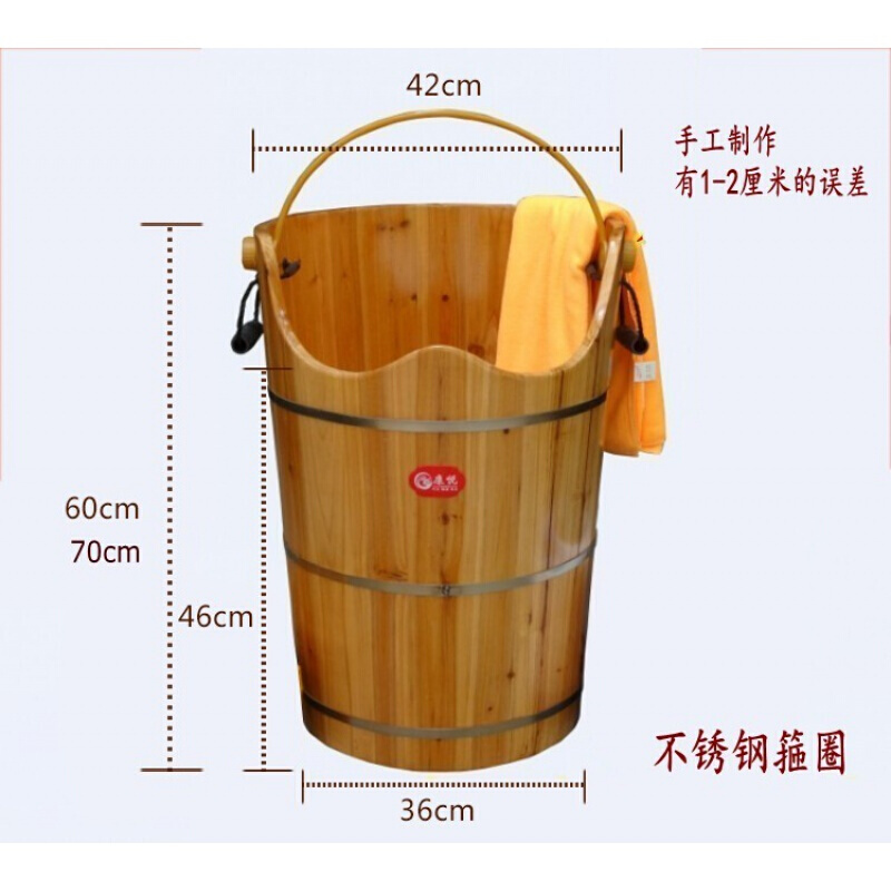 蒸汽熏蒸洗脚木桶加热恒温成人泡脚足浴盆木头薰汗蒸气汉家用0高