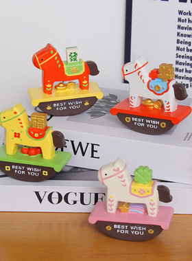 马年吉祥物公仔摆件马上有钱装饰