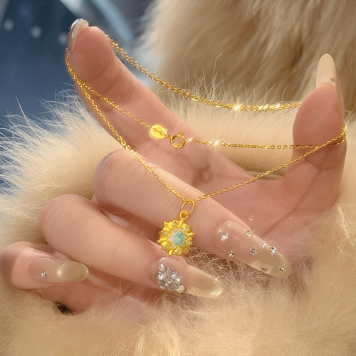 金包银工艺专柜同款定制新中式雪落星空项链毛衣链送女友节日礼物