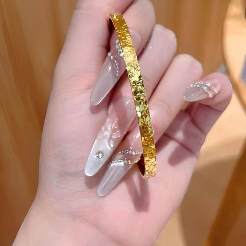 金包银工艺专柜同款定制新中式莫比乌斯碎冰冰手镯送女友节日礼物