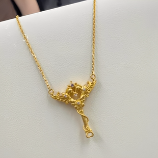 金包银工艺专柜同款飞马权杖马年腾飞翅膀吊坠可送女友节日礼物