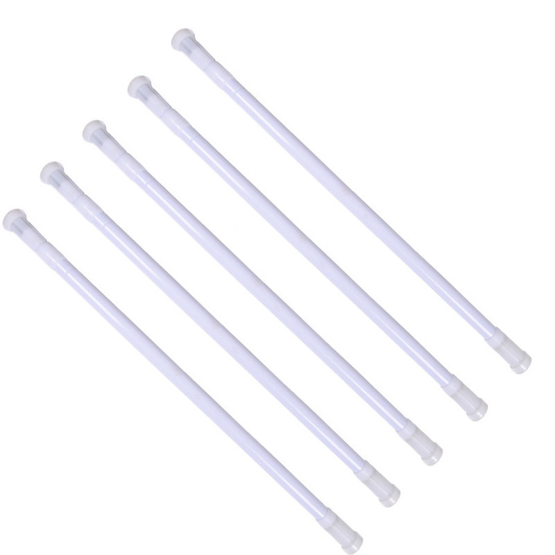 白色伸缩杆免打孔浴帘杆窗帘杆晾衣杆衣柜挂衣杆浴室撑杆防水帘杆