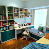 实木矮桌子高低脚卧室书桌简约书桌柜子组合可移动支持定制