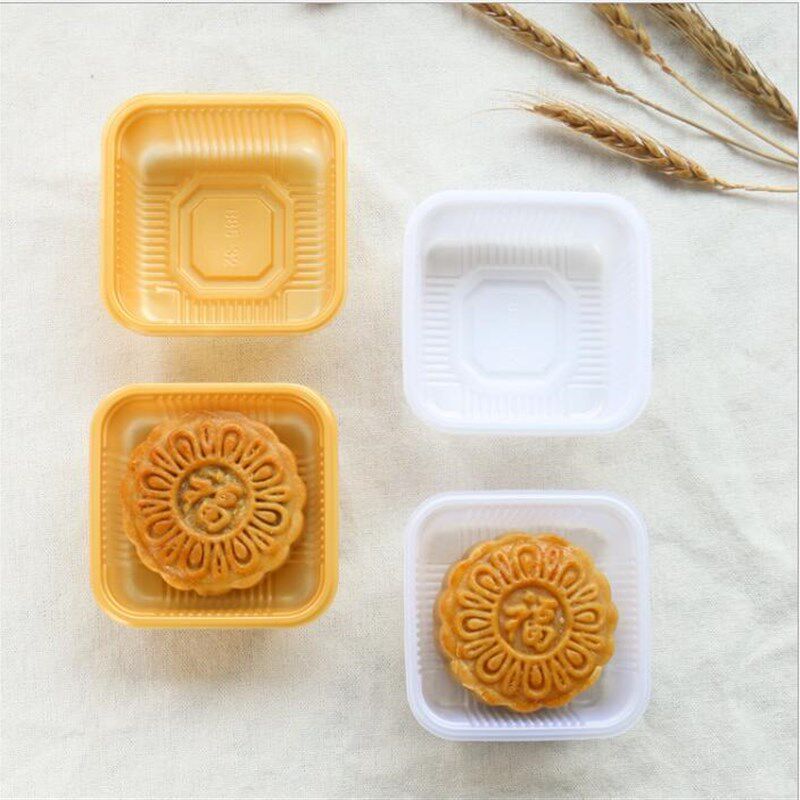 50克80100克方形塑料吸塑盒中秋月饼拖蛋黄酥雪媚娘冰皮底托