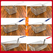 不锈钢炸篮炸筐方形电炸炉油炸锅漏筛商用炸鸡篮子薯条框过滤密网