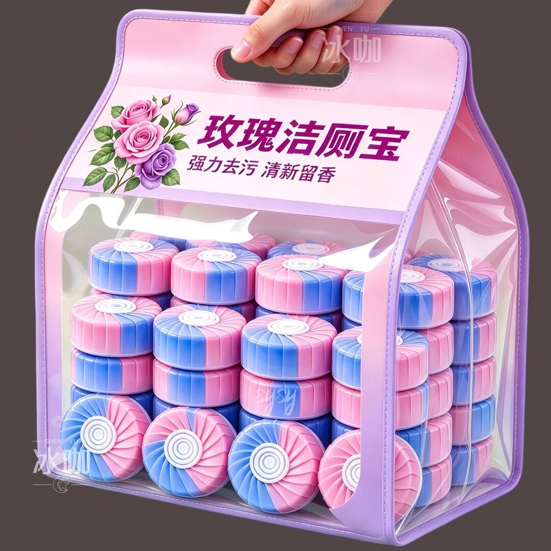 【全新升级】玫瑰花香蓝泡泡洁厕宝马桶清洁剂除臭留香厕所洁厕灵