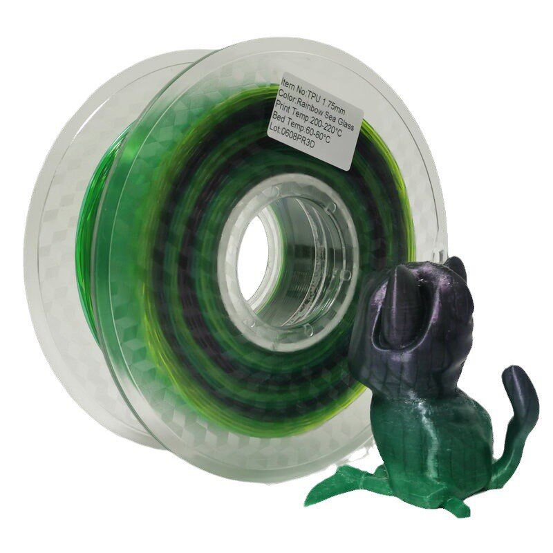 品锐PINRUI 3d打印耗材 TPU彩虹 1.75mKm 多色渐变极光色 TPU耗材