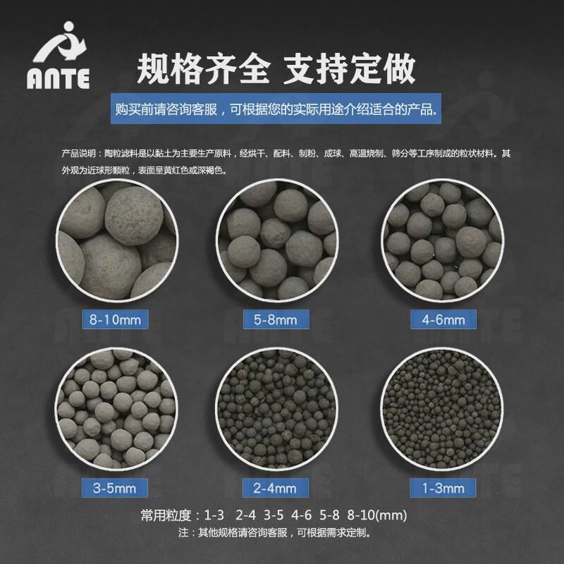 生物挂膜陶粒填料曝气n池3-5mm水处理陶粒滤料工业污水处理滤料