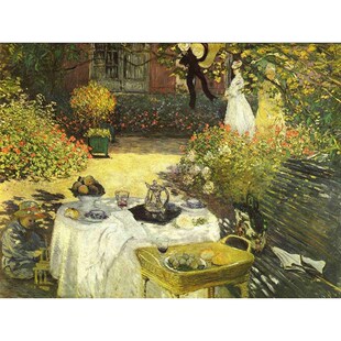 欧式客厅世界名画DIY方钻满钻钻石画十字绣莫奈曦然伊.甸园下午茶