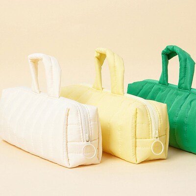 韩国antennashop纯色轻便大容量学生铅笔N软袋文具化妆手提收纳包