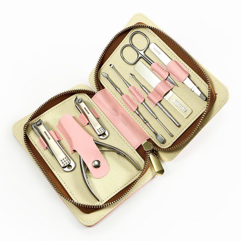 9件套不a锈钢修甲套装美甲修脚工具打磨手脚锉刀指甲钳套装