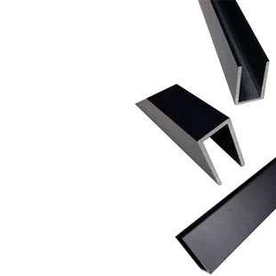 铝合金卡玻璃槽 1.8mm亚光磨砂黑色铝合金U型槽T 16.5
