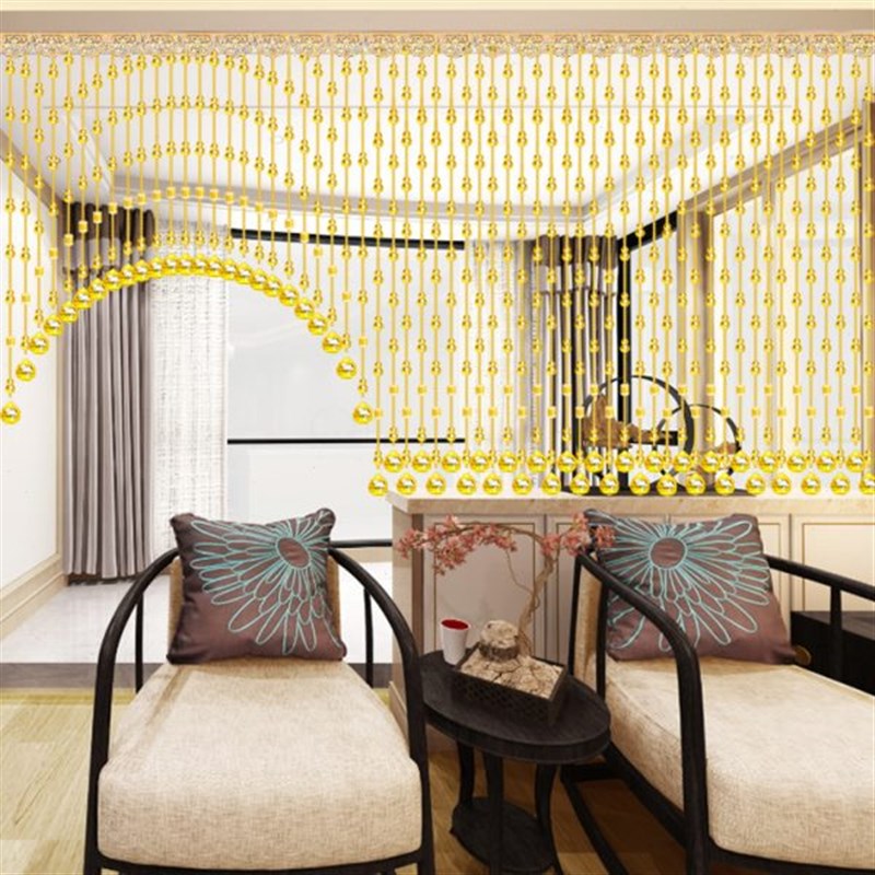 过道葫芦客厅卧室玄关隔断u免打孔卫生间珠帘帘子网红门帘水晶挂