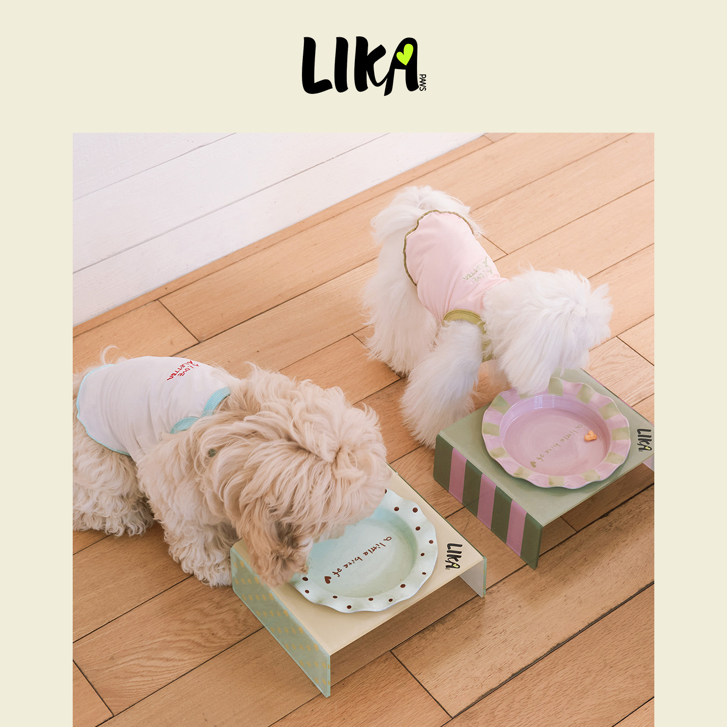 LIKAPAWS26春夏新款宠物猫狗用品野餐餐盘陶瓷盘碗架狗粮碗食品级图片