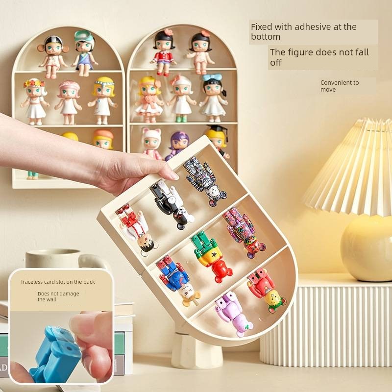 拱形壁挂a式图形存储柜桌面盲盒展示架无冲孔阶梯气泡集市组织者