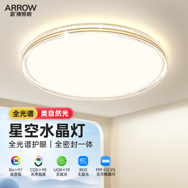 箭牌照明卧室吸顶灯简约现代家用