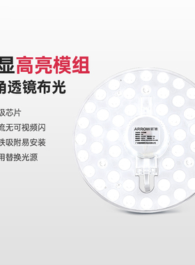 箭牌led吸顶灯灯盘灯芯替换圆形灯板卧室节能灯芯灯泡灯条led灯盘
