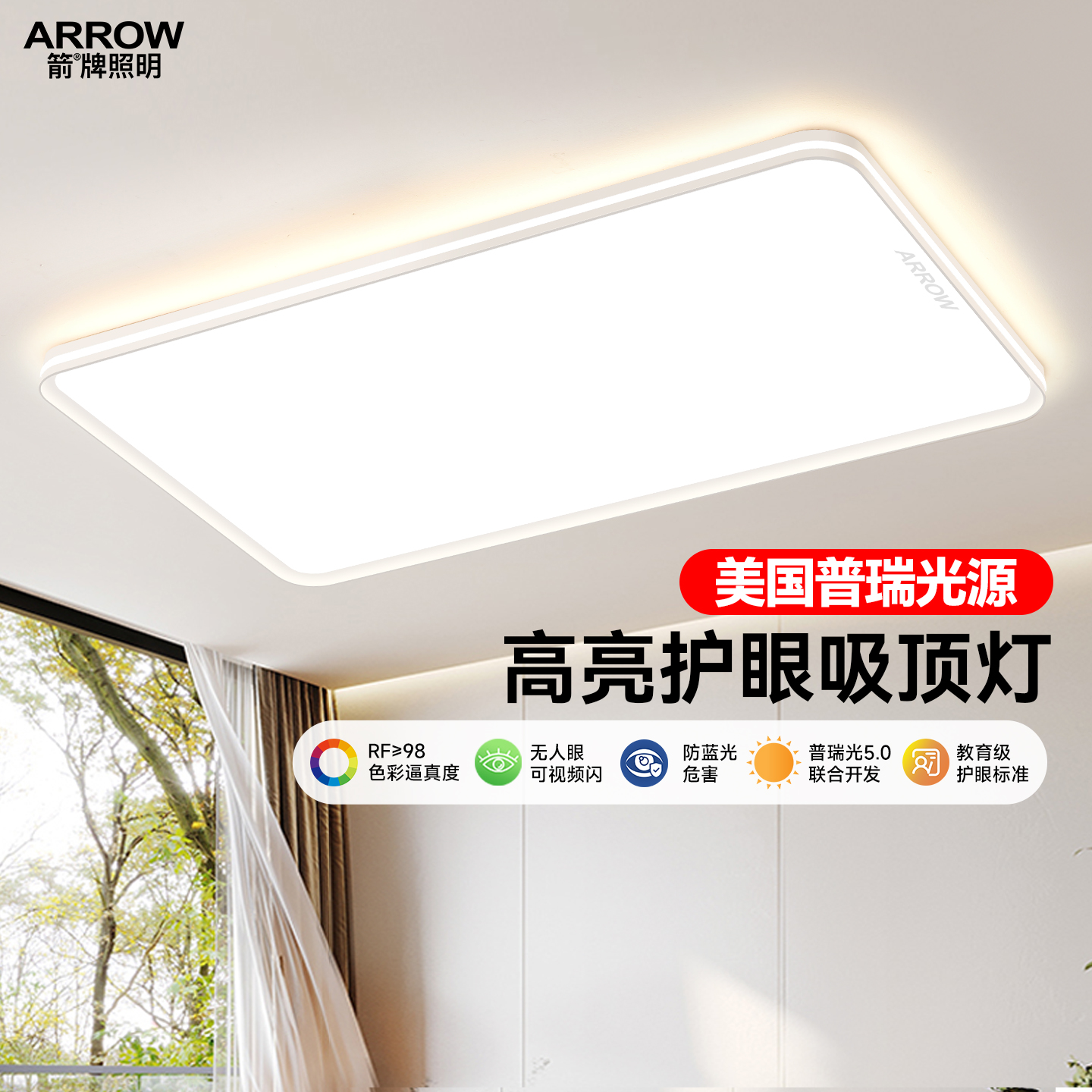 箭牌照明客厅吸顶灯现代简约大气