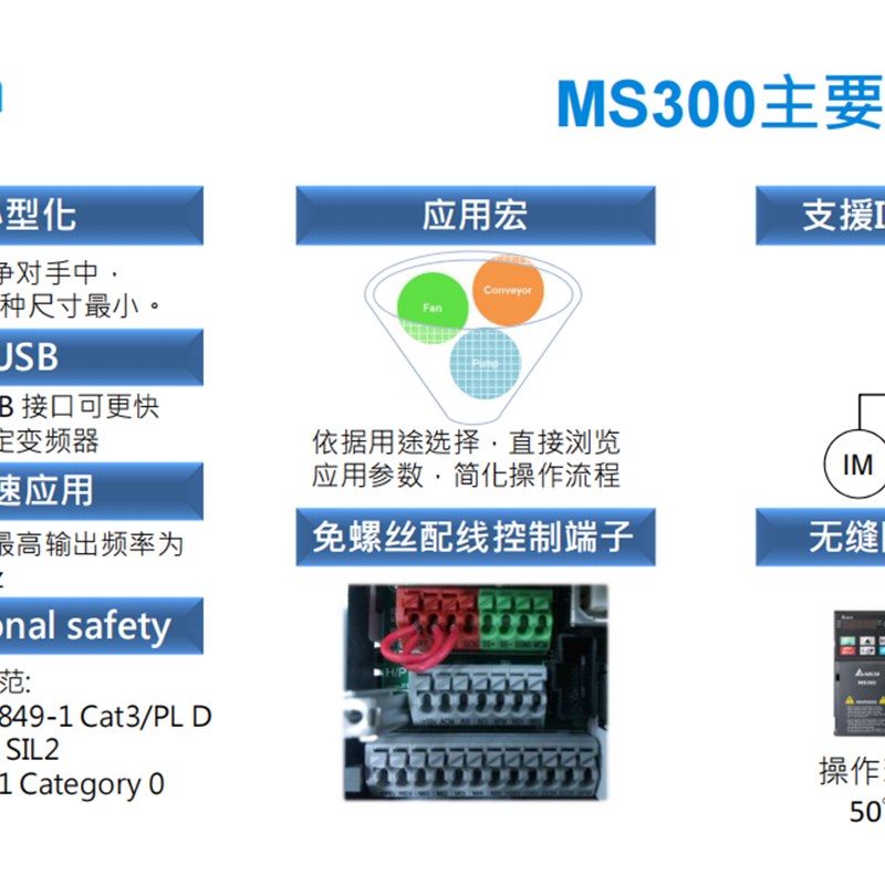 台达MS300变频器VFD9A0MS43ANSAA  VFD13AMS43ANSAA VFD17AMS43AN