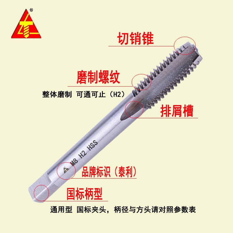 全磨制机用丝锥直槽丝攻手攻功丝M2M3M4M5M6MJ8M10M12M18M20M30