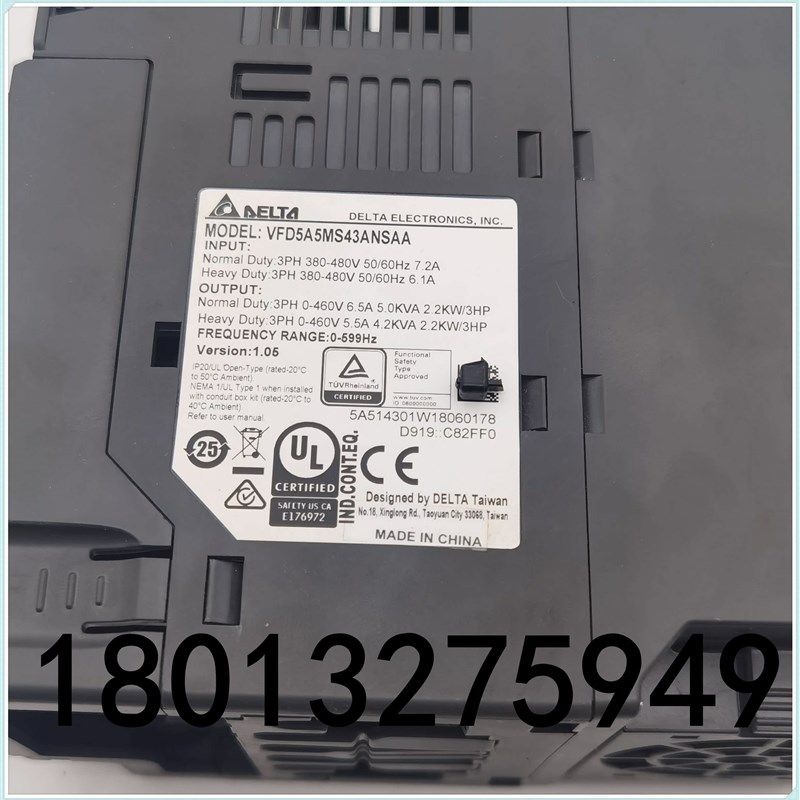 台达变频器MS300系列VFD5A5MS43ANSAA   380V 2.2KW 现货