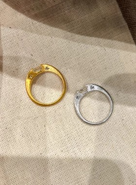 小众设计星光碎钻戒指开口可调节