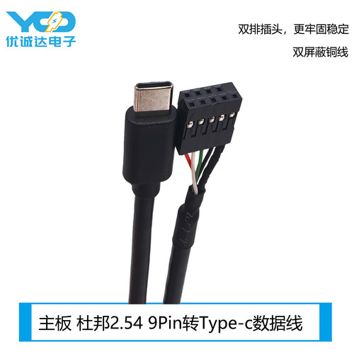 杜邦2.54双排9P转Type-c端子线