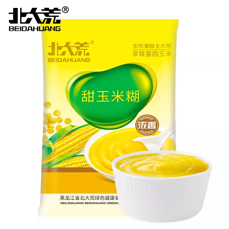 北大荒玉米糊原味甜味即食早餐速溶冲饮熟玉米粉粗粮代餐粥3袋装