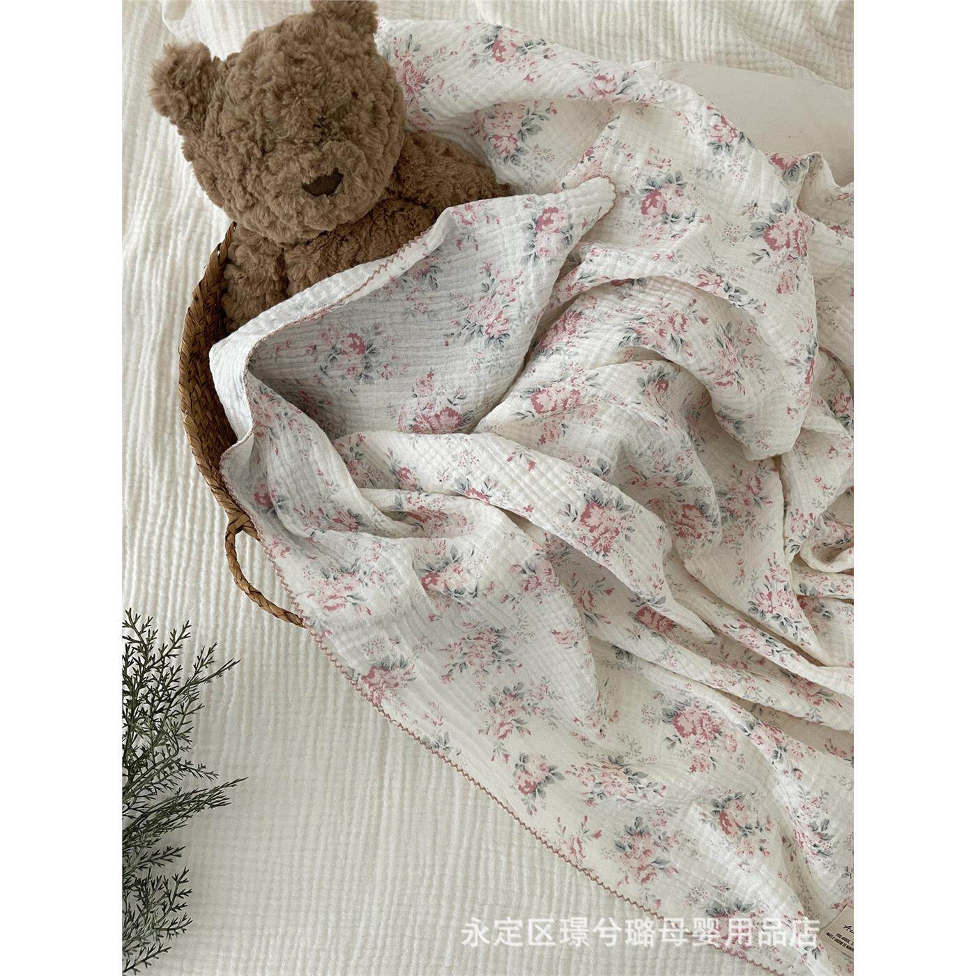 ins碎花双层棉纱纯棉婴幼
