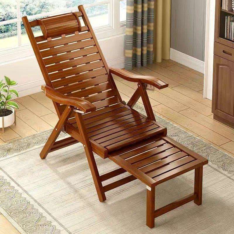 竹木躺椅折叠午休成人家用折叠椅便携午休睡椅阳台休闲靠背椅