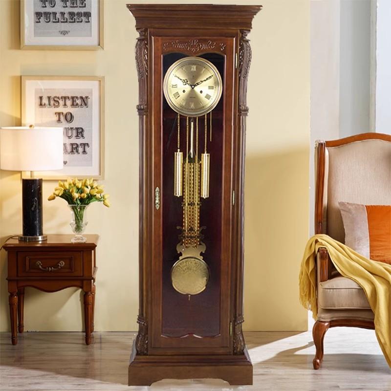 落地钟欧式客厅实木中式复古大气立钟表北极星机械创意座钟摆钟