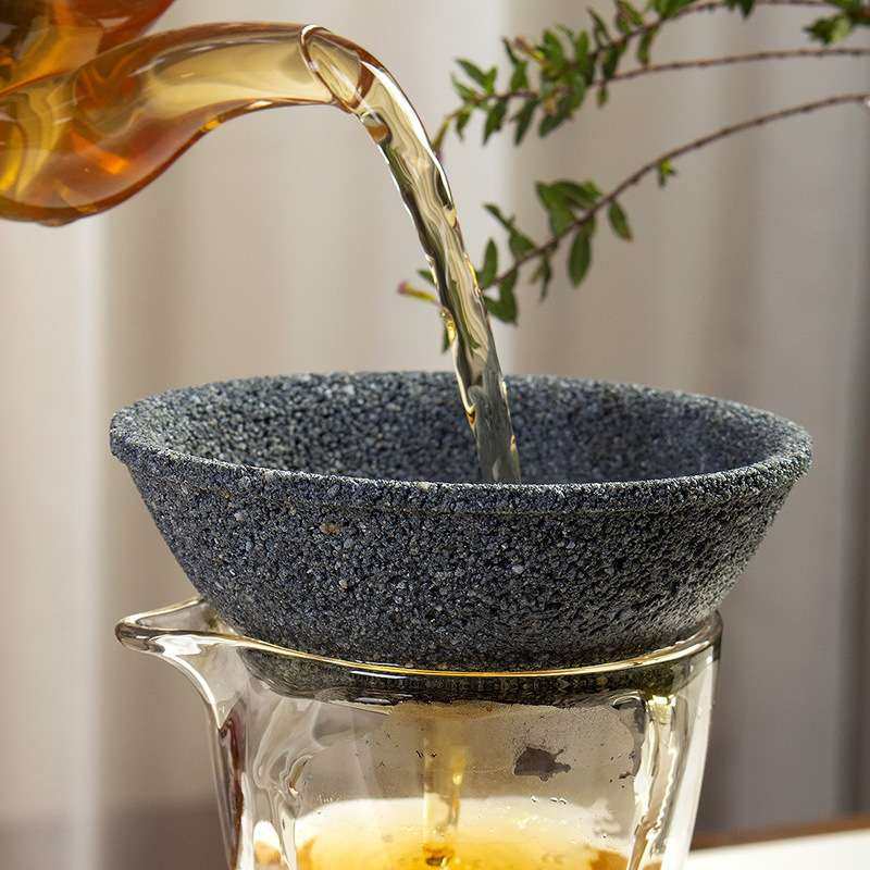 清轩 无孔过滤创意茶漏器家用隔茶漏斗陶瓷茶滤茶漏斗公道杯