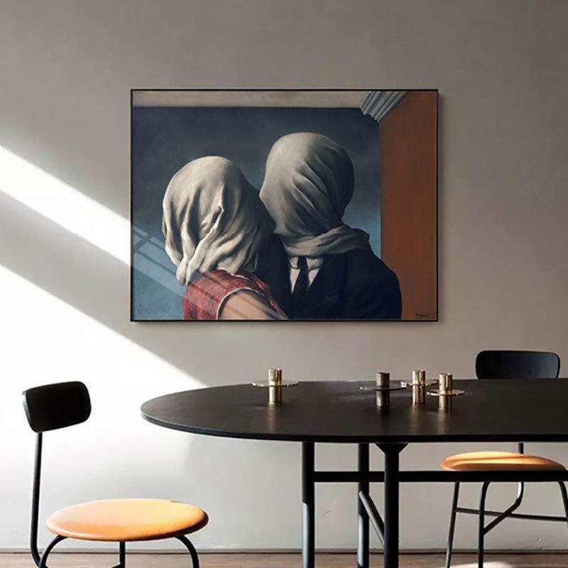 抽象现实主义装饰画工作室客厅玛格丽特恋人玄关挂画大幅餐厅壁画