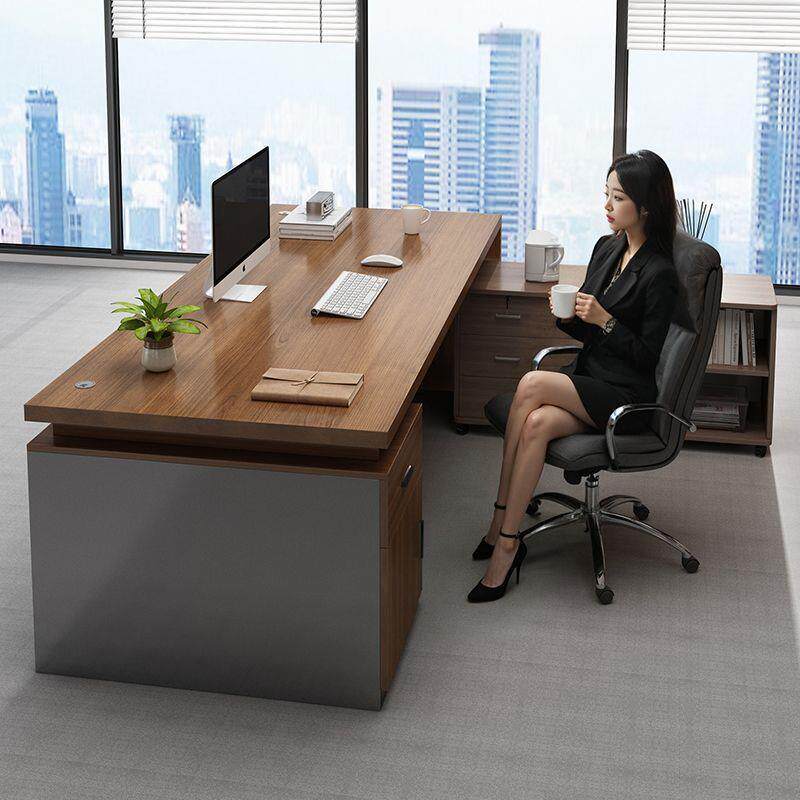单人台式简约办公室桌椅组合员工位书桌领导电脑桌子外贸办公桌