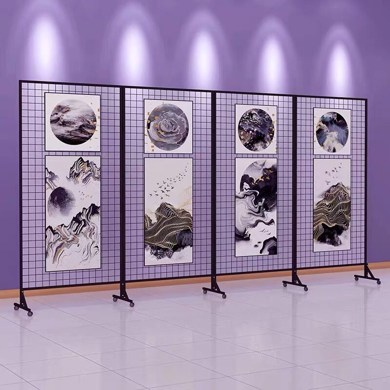 展会展览画展幼儿园作品折叠移动书画美术屏风摄影洞洞板展示架厂