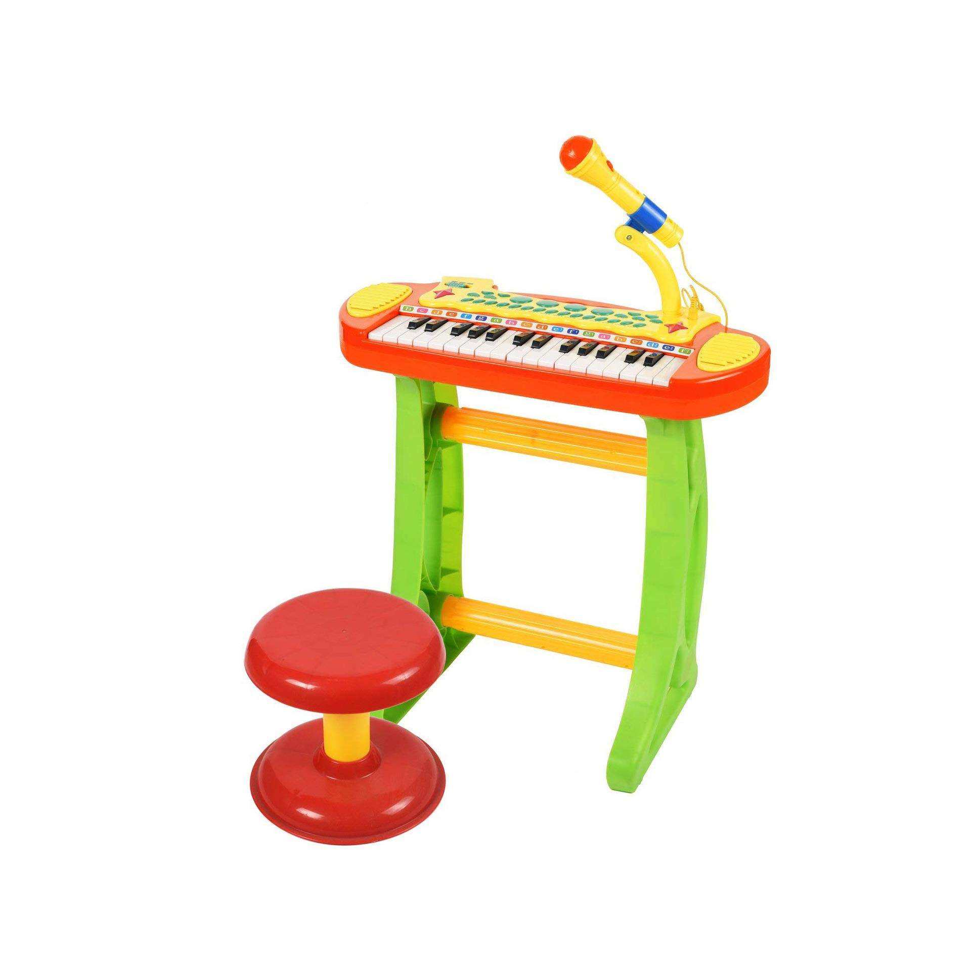 电商电子琴宝宝初学弹奏钢琴带麦克风话筒小凳子益智玩具