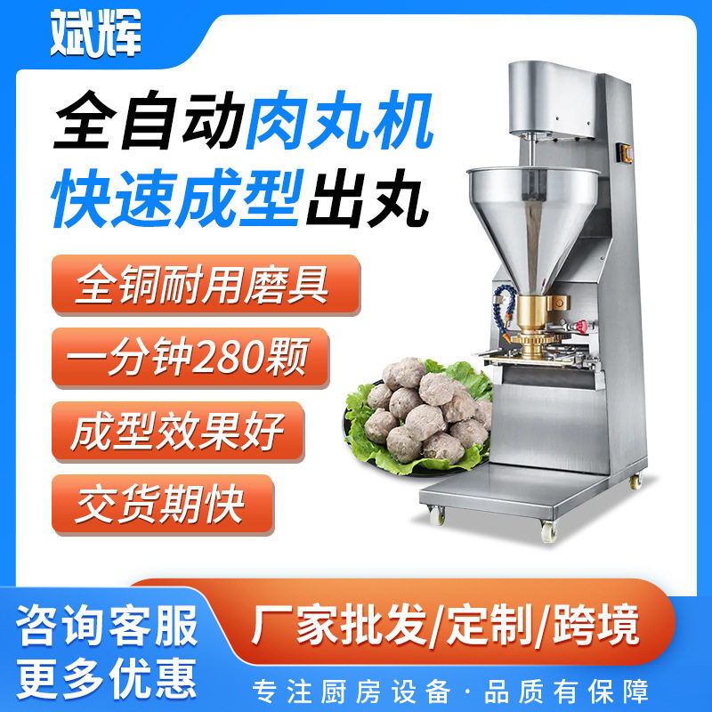 立式商用全自动肉丸成型机不锈钢鲜牛肉实心丸鱼丸鲜猪肉丸成型机