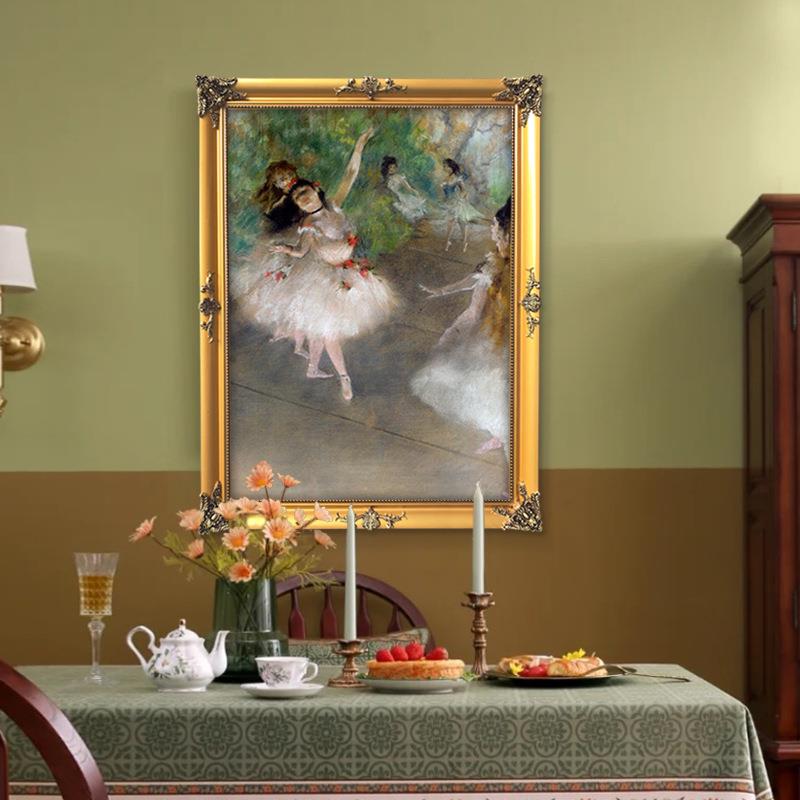 德加世界名画《舞者》法式印象芭蕾舞装饰画美式人物油画玄关