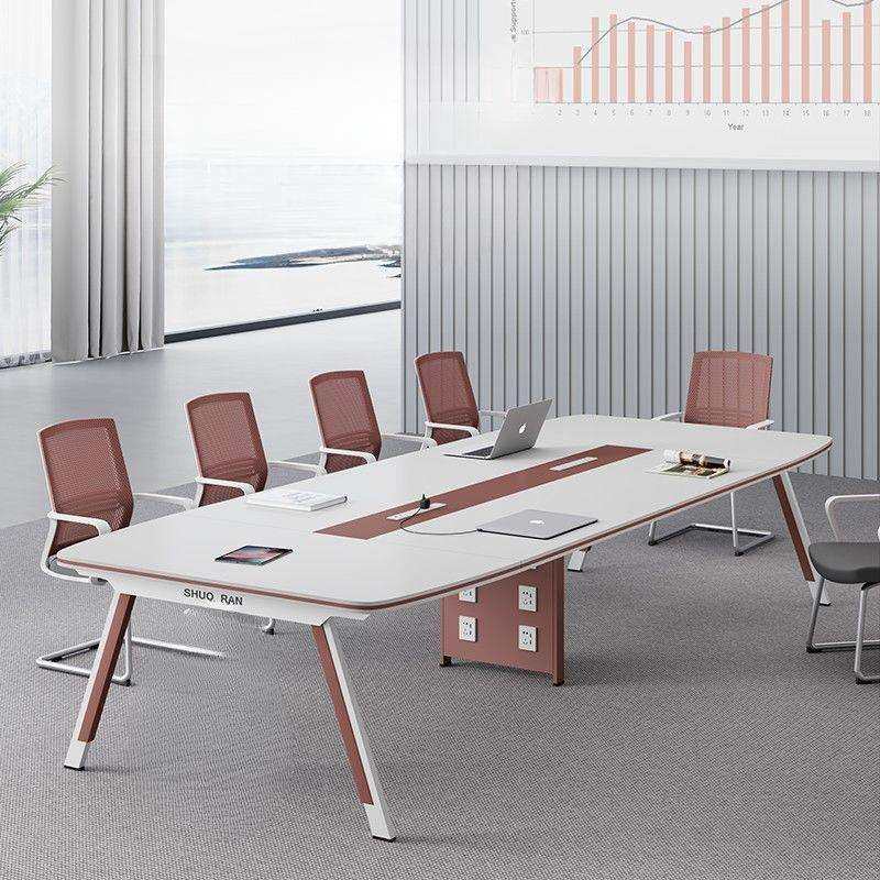 创意会议室桌子简约现代培训办公长条桌大小型洽谈桌椅组合多功能