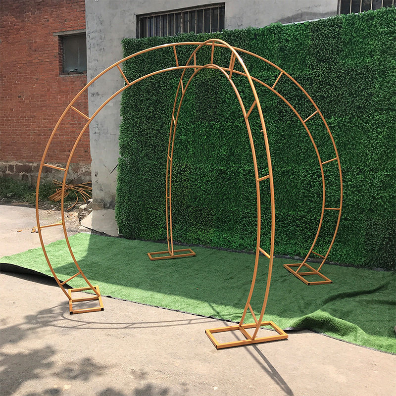 婚庆道具铁艺圆环双管架子舞台背景装饰拱门双杆圆环花门路引摆件